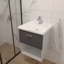 Kolpa ormarić sa umivaonikom i fiokom Evelin OUE II 55cm Gray/Antracite 562060