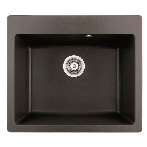 Inter Ceramic Sudopera usadna pravougaona 50x57x22,5 sifon centar 11cm granit siva+s1