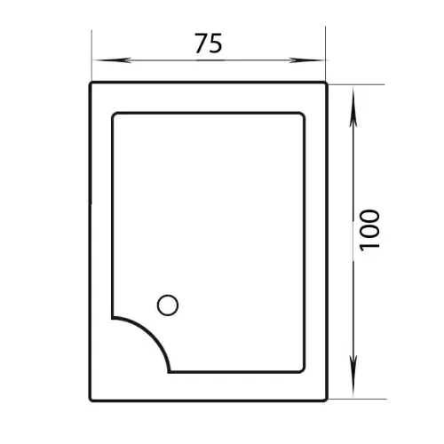 Zomar tuš kada Iris 100x75x6 ugradna