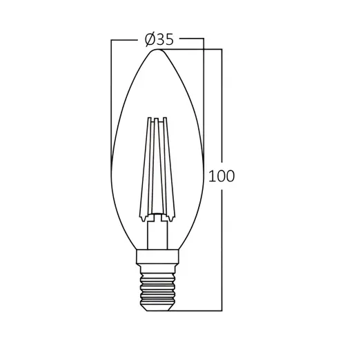 Braytron LED Filament Sveća 6W E14 Providna 6500K BA36-00613