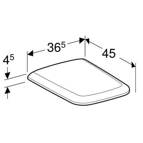 Geberit Icon Square wc daska soft close - tehnički crtež