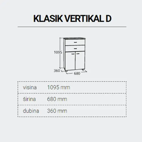 Pino Art Klasik Vertikal D toaletni ORMARIĆ