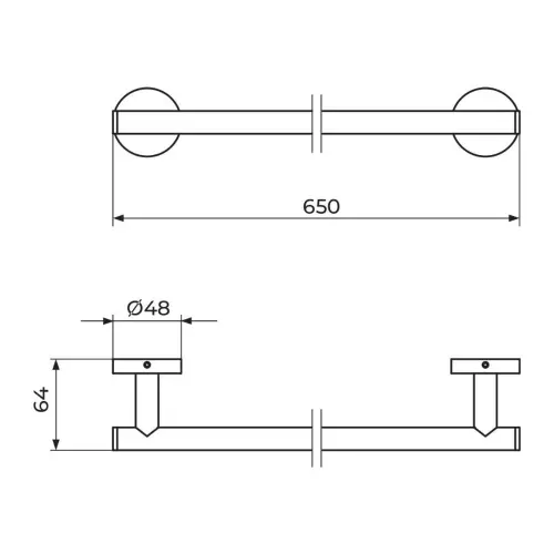 Gee.O Držač peškira 60 cm ROSAN - tehnički crtež