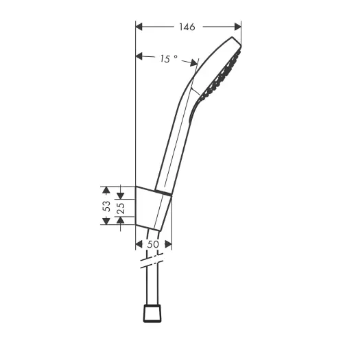 Hansgrohe Croma Select SET ručica crevo I Držač tuša 26413400 - tehnički crtež