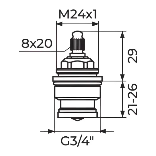Rosan Gornji deo 3/4" - M24 PGD8534 - tehnički crtež