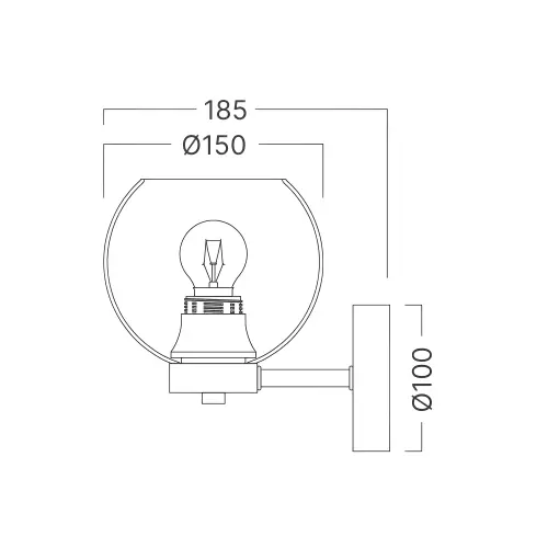 Braytron Zidna Svetiljka E27 Smoke BV01-00053