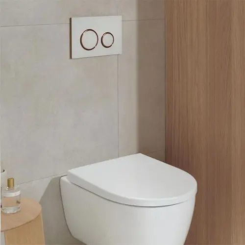 Geberit Sigma50 Round tipka za dvokoličinsko ispiranje bela/roze zlato/bela - staklo 115.650.SI.1