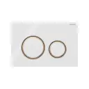 Geberit Sigma50 Round tipka za dvokoličinsko ispiranje bela/roze zlato/bela - staklo 115.650.SI.1