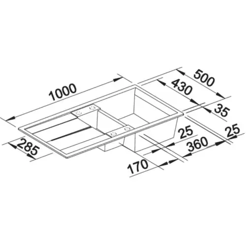Blanco METRA 6 S bela sa p.č. + pribor 513046 - tehnički crtež