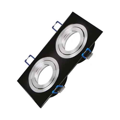 Braytron GU10 Ugradna Rozetna Kvadratna Dvostruka Crna BH03-00121