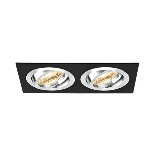 Braytron GU10 Ugradna Rozetna Kvadratna Dvostruka Crna BH03-00121