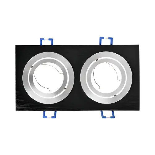 Braytron GU10 Ugradna Rozetna Kvadratna Dvostruka Crna BH03-00121