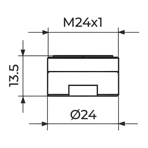 Rosan Perlator "NEOPERL" M24 - CASCADE PCA - 0.5gpm ( max. 1.9 lit/min ) PPM24C2 - tehnički crtež