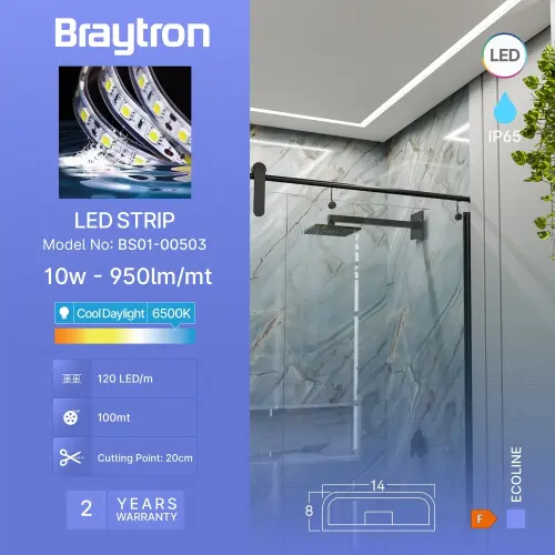 Braytron LED Traka 220V 120LED 2835 6500K 220V IP54 BS01-00503