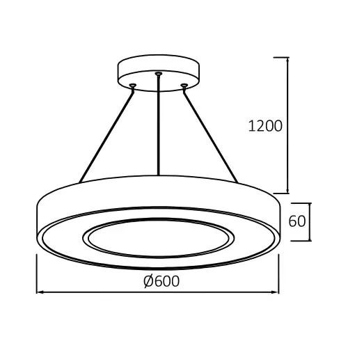 Braytron LED Visilica Okrugla 45W Crni CCT sa Daljinskim BH16-06291