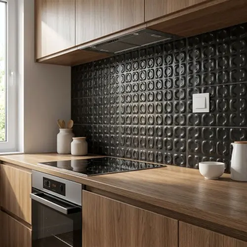 Marazzi Memoria Nero Structured Stamp Lux 15x15 cm 10mm MAYC