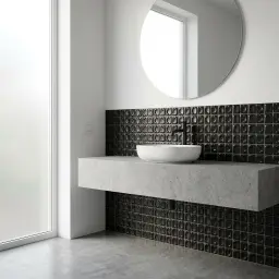 Marazzi Memoria Nero Structured Stamp Lux 15x15 cm 10mm MAYC