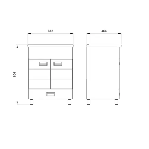 KVADRO LUX KN-60 Donji DEO 2V+1F sa 600x470/18 - tehnički crtež
