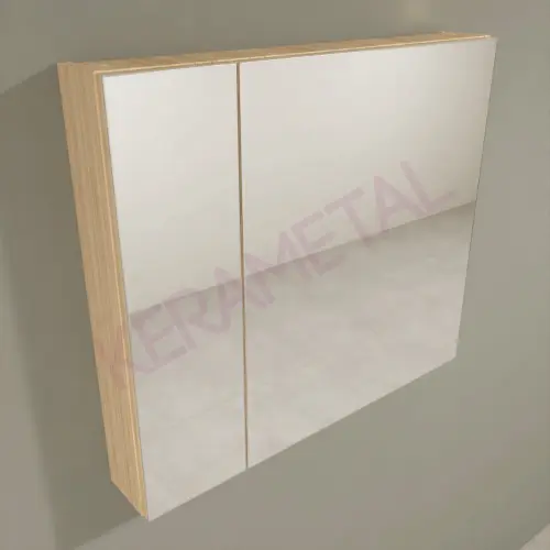 Kolpa San Naomi Set Delux 80cm Braon (Ormarić sa umivaonikom + Ogledalo/ormarić + Visoki ormarić)