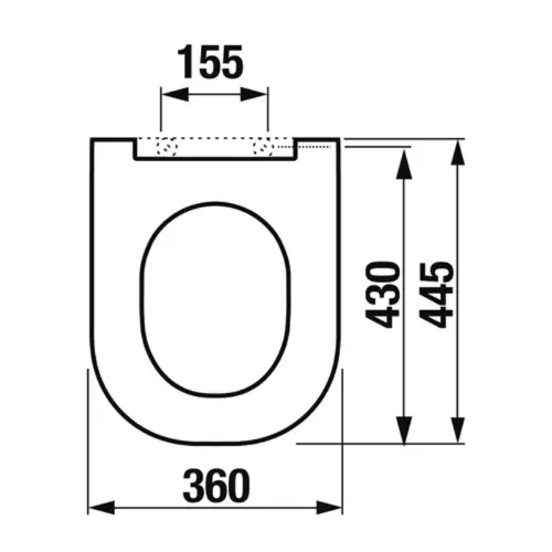 Jika MIO-N WC daska Soft CLOSE - tehnički crtež