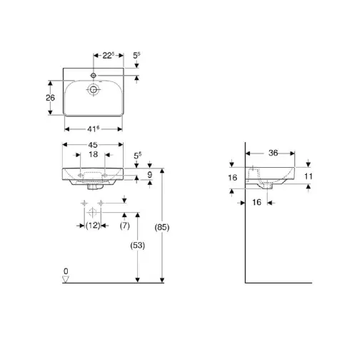 Geberit Smyle Square lavabo 450x360