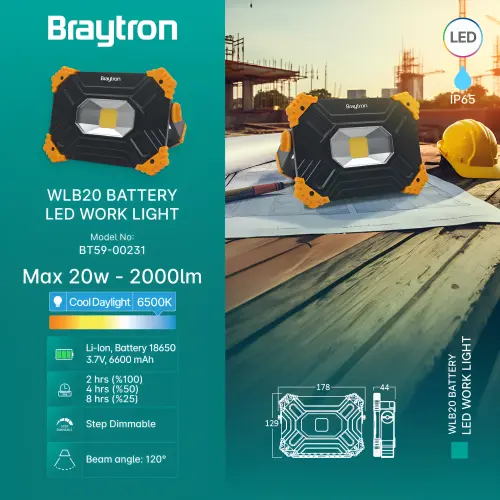 Braytron LED Radno Svetlo 20W 6500K BT59-00231