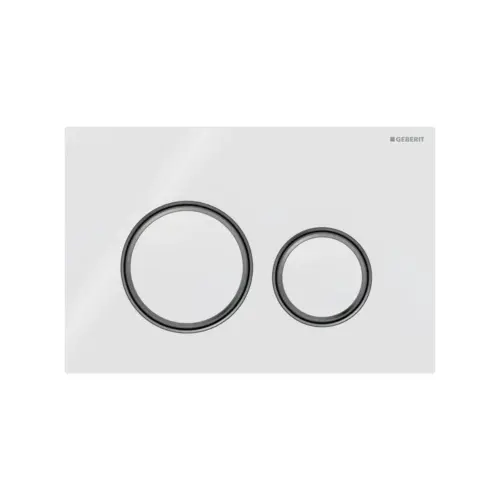 Geberit Sigma50 Round tipka za dvokoličinsko ispiranje bela/crni hrom/bela - staklo 115.651.SI.1
