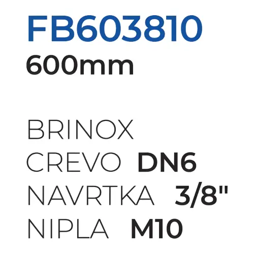 Rosan brinoks M10-3/8 60cm FB603810 - tehnički crtež
