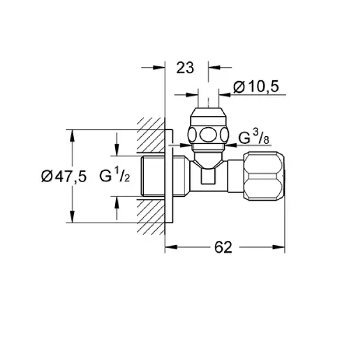 Grohe Ugaoni ventil 1/2x3/8 2201700M