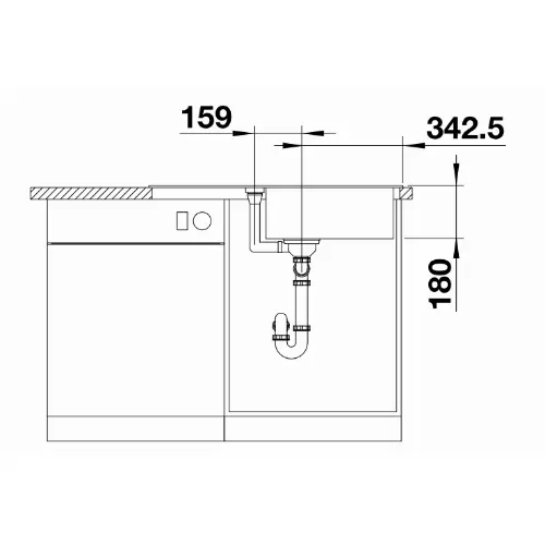 Blanco FAVUM XL 6 S silgranit 860x435mm Crna 526082 reverzibilna - tehnički crtež