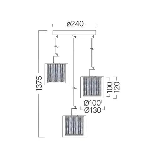 Braytron Visilica 3-Glava E14 Bakarna BV01-00081