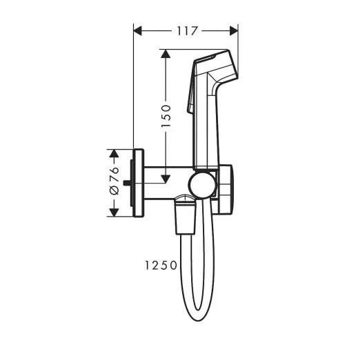 Hansgrohe EcoSmart higijenski tuš Matt Black 29232670
