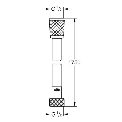 Grohe Relexaflex tuš crevo 1750mm 28154001 - tehnički crtež