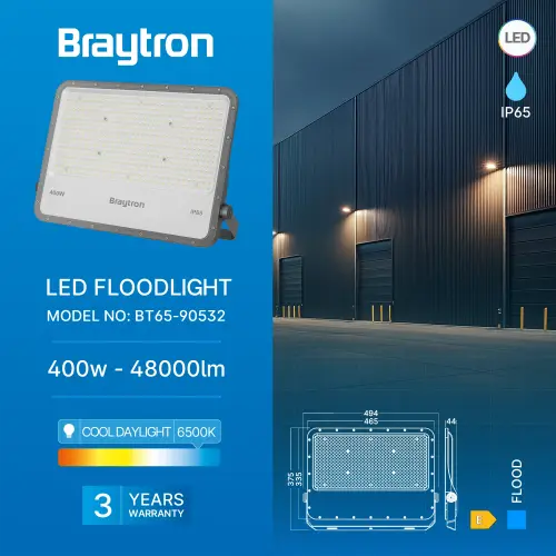 Braytron LED Reflektor 400W Sivi 6500K IP65 BT65-90532