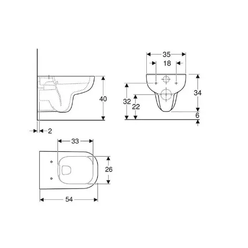 Geberit Smyle Square WC šolja konzolna rimfree 500.210.01.1