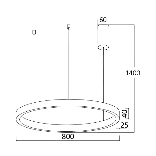Braytron LED Visilica Okrugla 45W Beli CCT BH16-09280