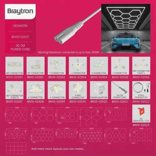 Braytron Hegza Konektor 30CM-Power Cord BN10-02521