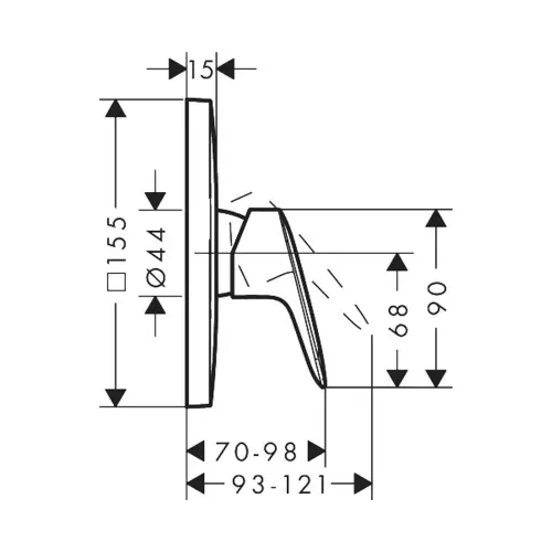 Hansgrohe Logis mešač 71605000 - tehnički crtež