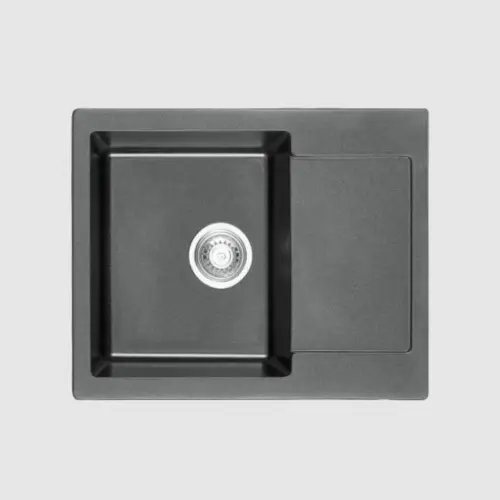 Inter Ceramic Sudopera usadna pravougaona 50x62x21,5 sifon 11cm granit siva+s1