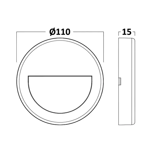 Braytron LED Zidna Svetiljka Okrugla 3W Beli 3000K IP65 BG38-02000
