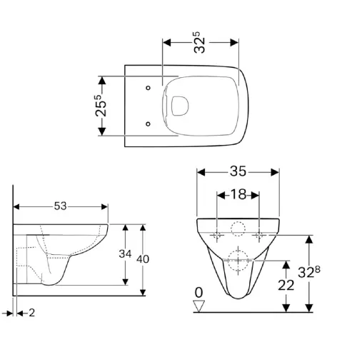 Geberit Selnova Square WC šolja konzolna rimfree 501.458.00.7