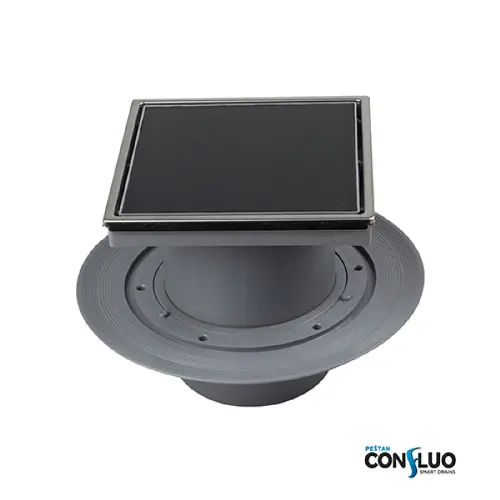Peštan slivnik 15x15 VERTICAL Black GLASS