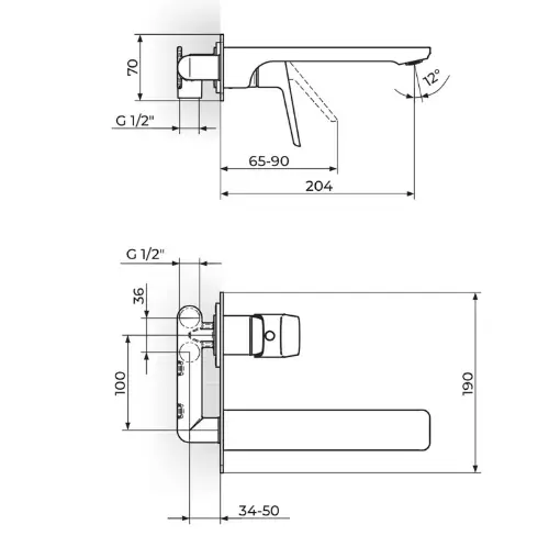 Rosan Stolz Black uzidna za lavabo 131401B