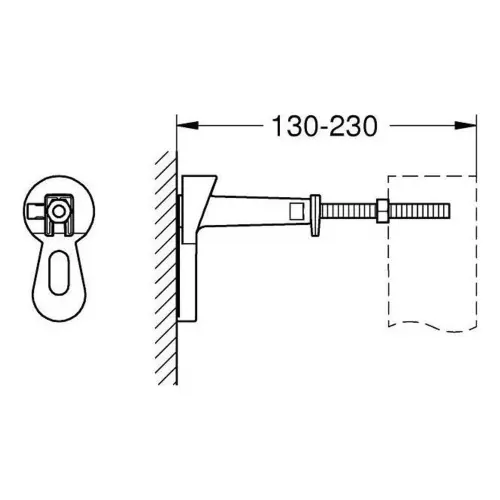 Grohe Rapid SL set za montažu ugradnog vodokotlića 3855800M - tehnički crtež