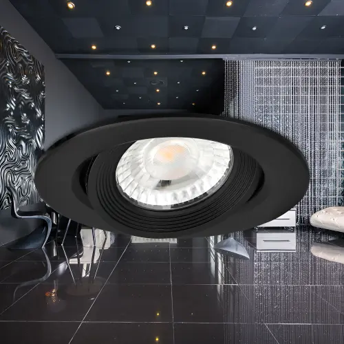 Braytron LED Spot Svetiljka Okrugla 7W Crna 3000K BD02-00701