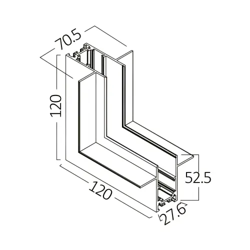 Braytron Magnetna Šina Ugao Ugradna Crni 48VDC BY41-10111