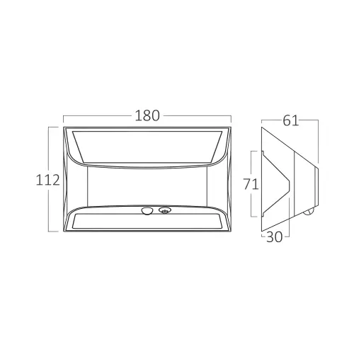Braytron Solarna Zidna Svetiljka 6W Beli 6500K IP54 BG36-00140