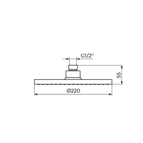 Rosan tuš ruža DARK D.220mm PTRUSP8D - tehnički crtež