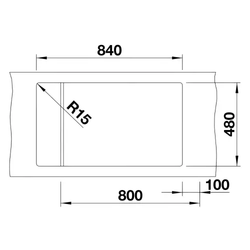 Blanco ELON XL 8 S silgranit 860x500mm tartuf 524877 - tehnički crtež