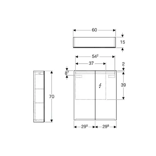 Geberit Ogledalo Sa Ormarićem I Osvet. 600x700x150 Option 500.582.00.1